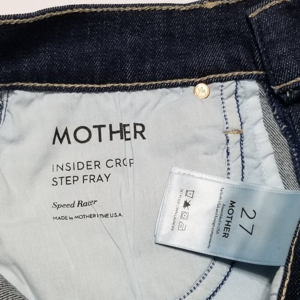 NWT Mother Denim The Insider Crop Step Fray in Speed Racer As Seen On Gigi Hadid - Picture 14 of 16